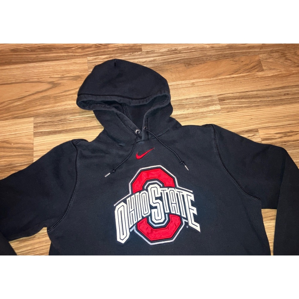 Nike Ohio State Buckeyes Hoodie OSU Mens Small Football Center Swoosh Check